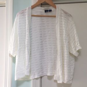 Women’s White light sweater cardigan 3X